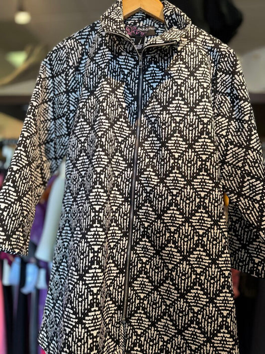 VTG Peck & Peck - Full Zip Dress Jacket - Black/White