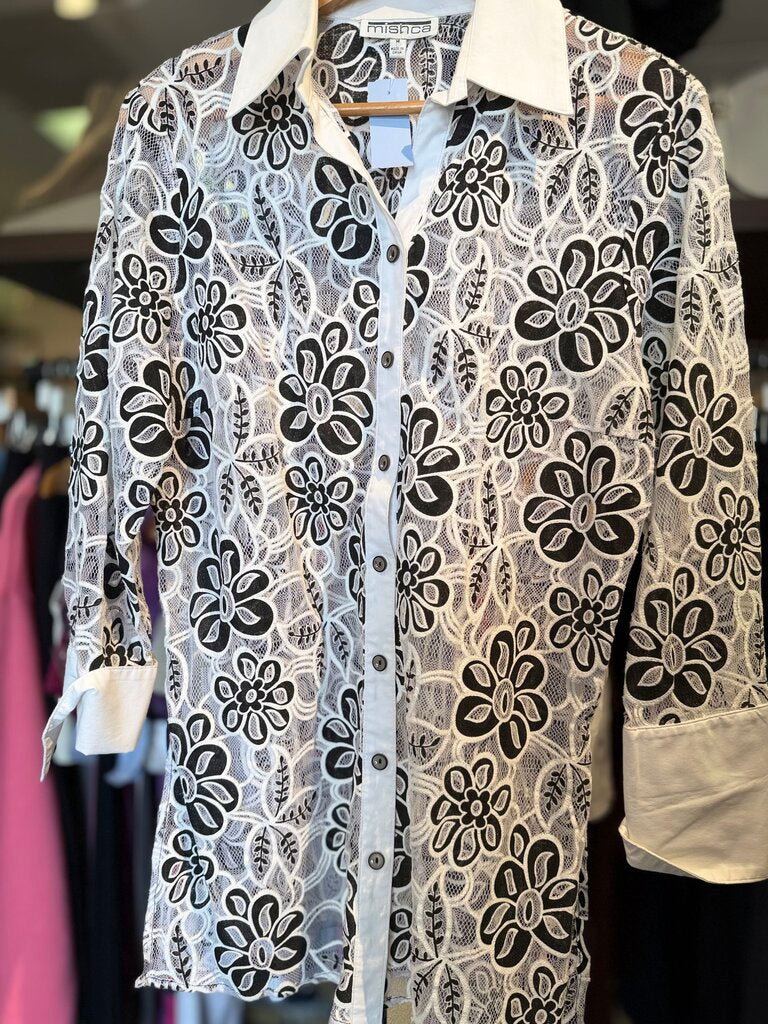 VTG Mishca - Floral Lace Sheer Tunic