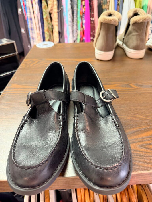 Born - Miki Mary Jane Leather Loafers - Black
