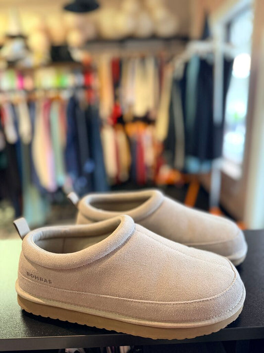 Bombas- Saturday Suede Slip Ons - Taupe