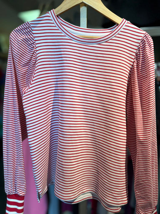 Addison Bay - Penny Pullover - Red/White Stripes