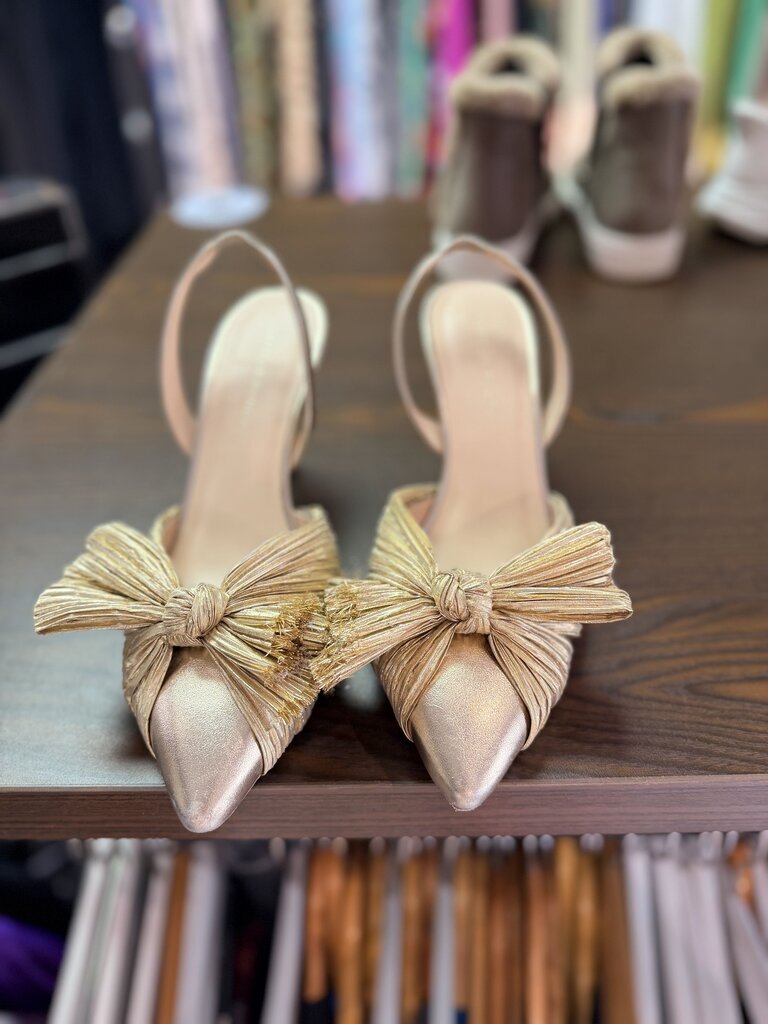 Loeffler Randall- Sylvana Slingback Heels - Gold