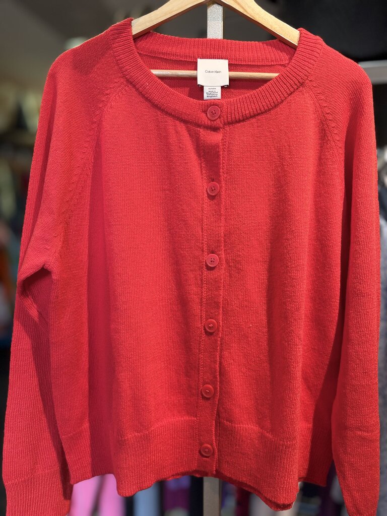 Calvin Klein NWT - Button Up Cardigan - Red