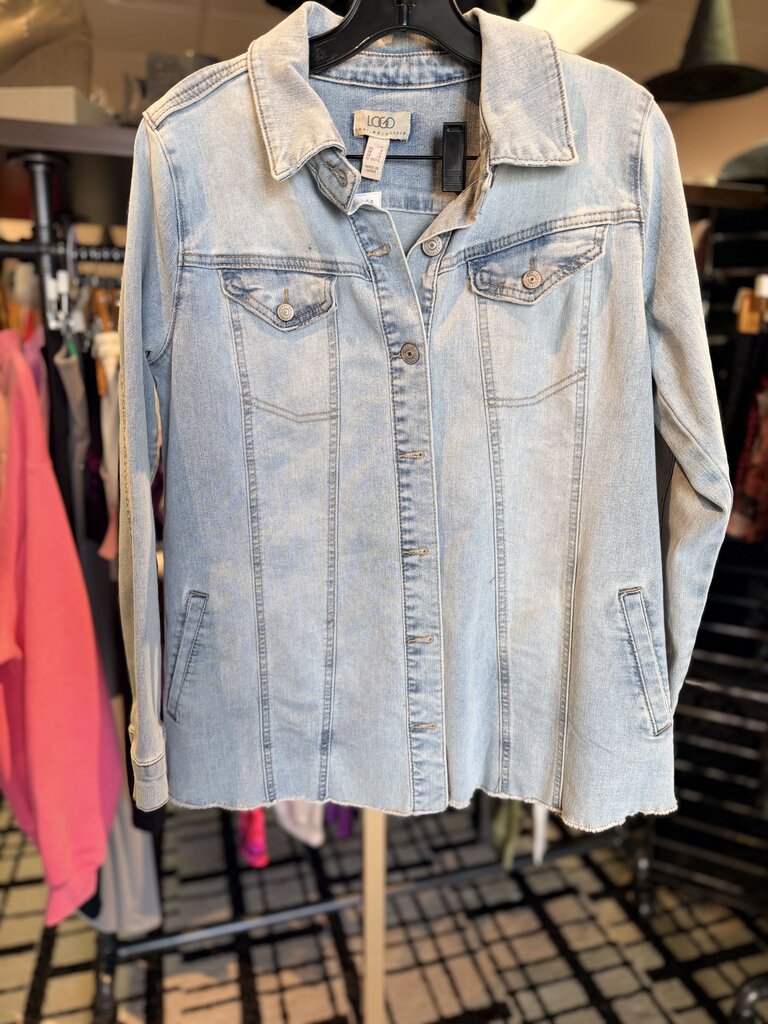 LOGO - Denim Jacket w. Raw Hem - Light Wash