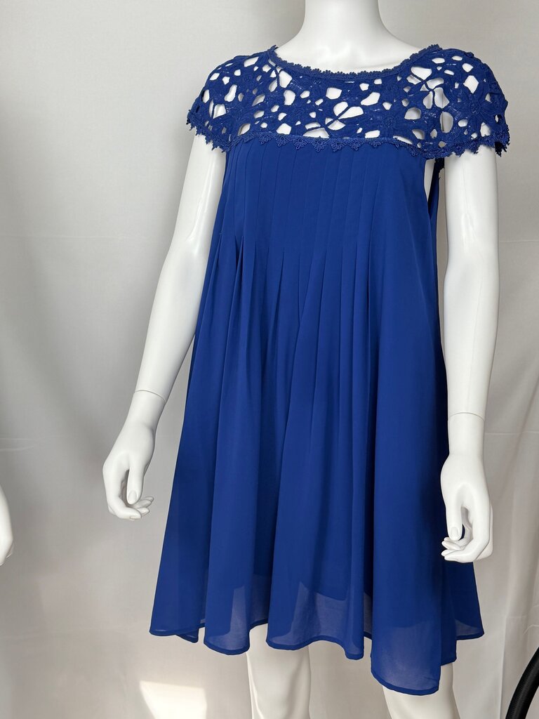 Altar’d State- Blue- Pleated Dress with Lace Neckline